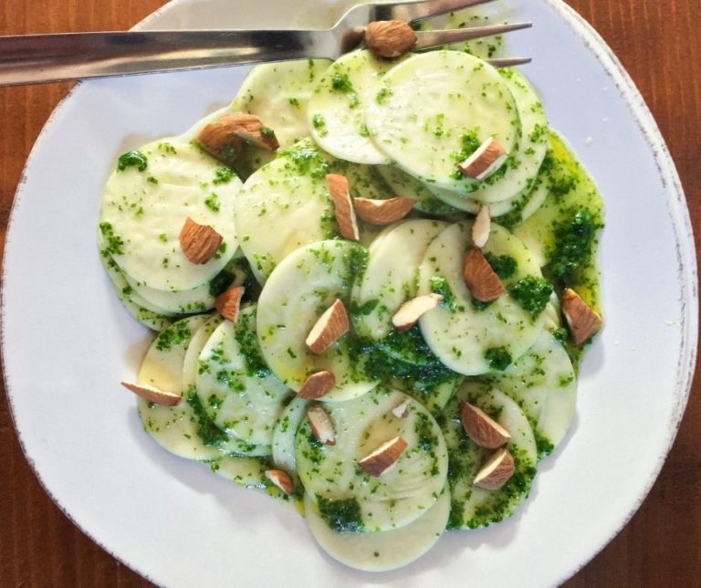 Corzetti Pasta with Mint and Almond Pesto Romagnoli Pasta Tools