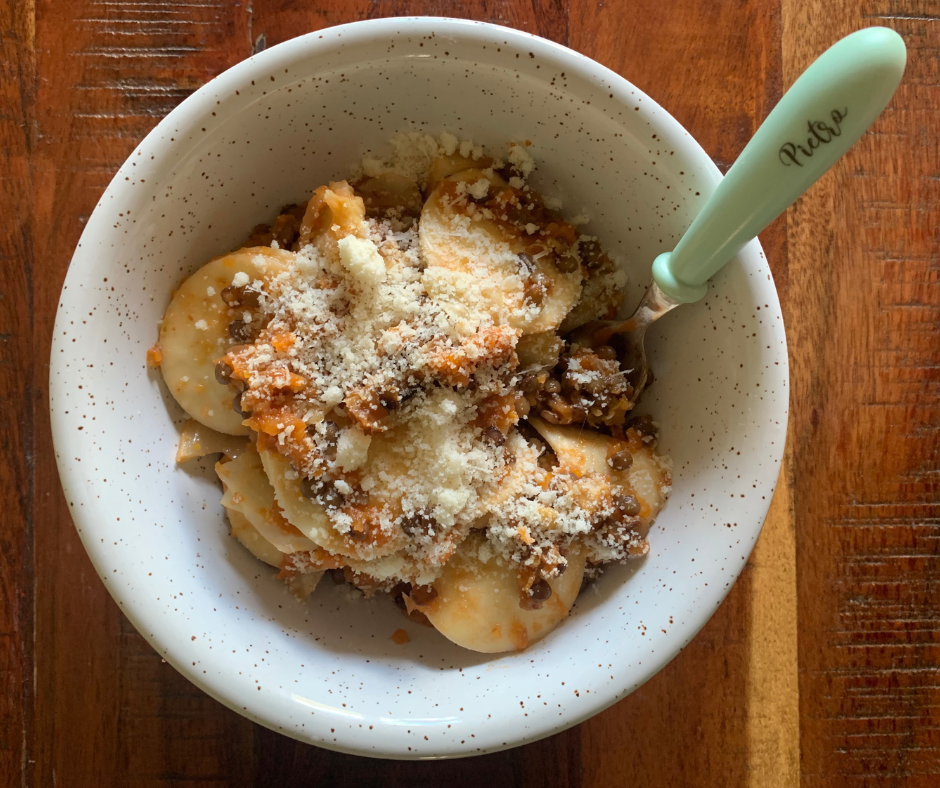 Corzetti Pasta with Garden Ragù