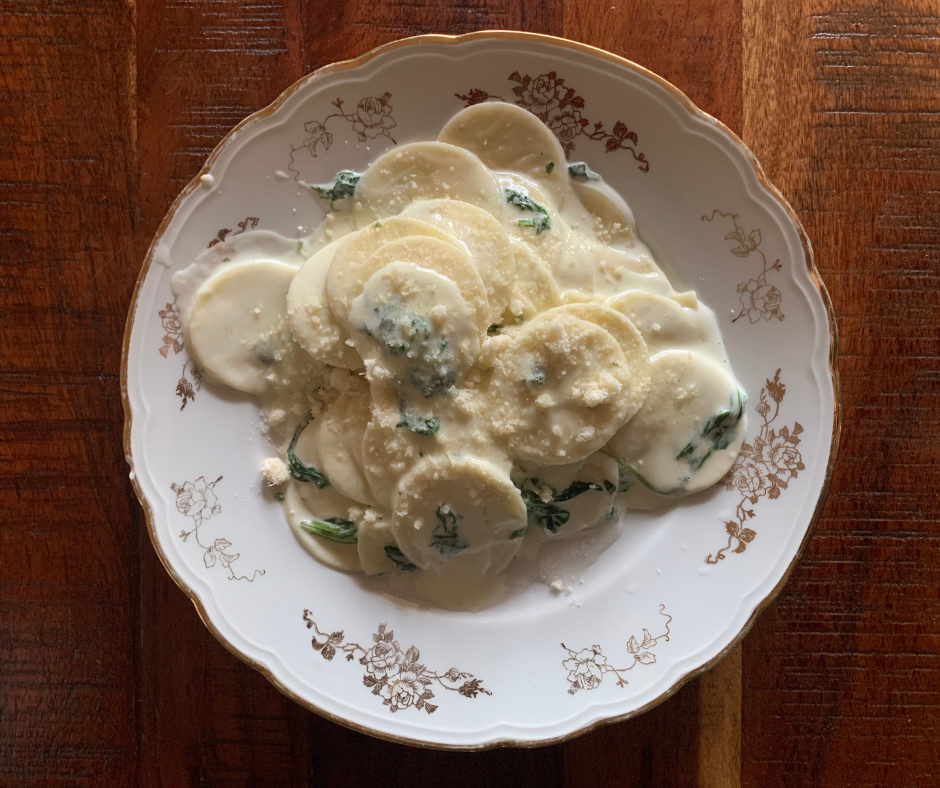Creamy Corzetti Pasta with Parmigiano and Arugula